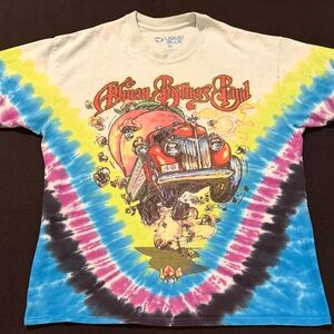 Allman Brothers Band “Mushroom Express” Liquid Blue Tie-Dye T-shirt Mens XL 1997